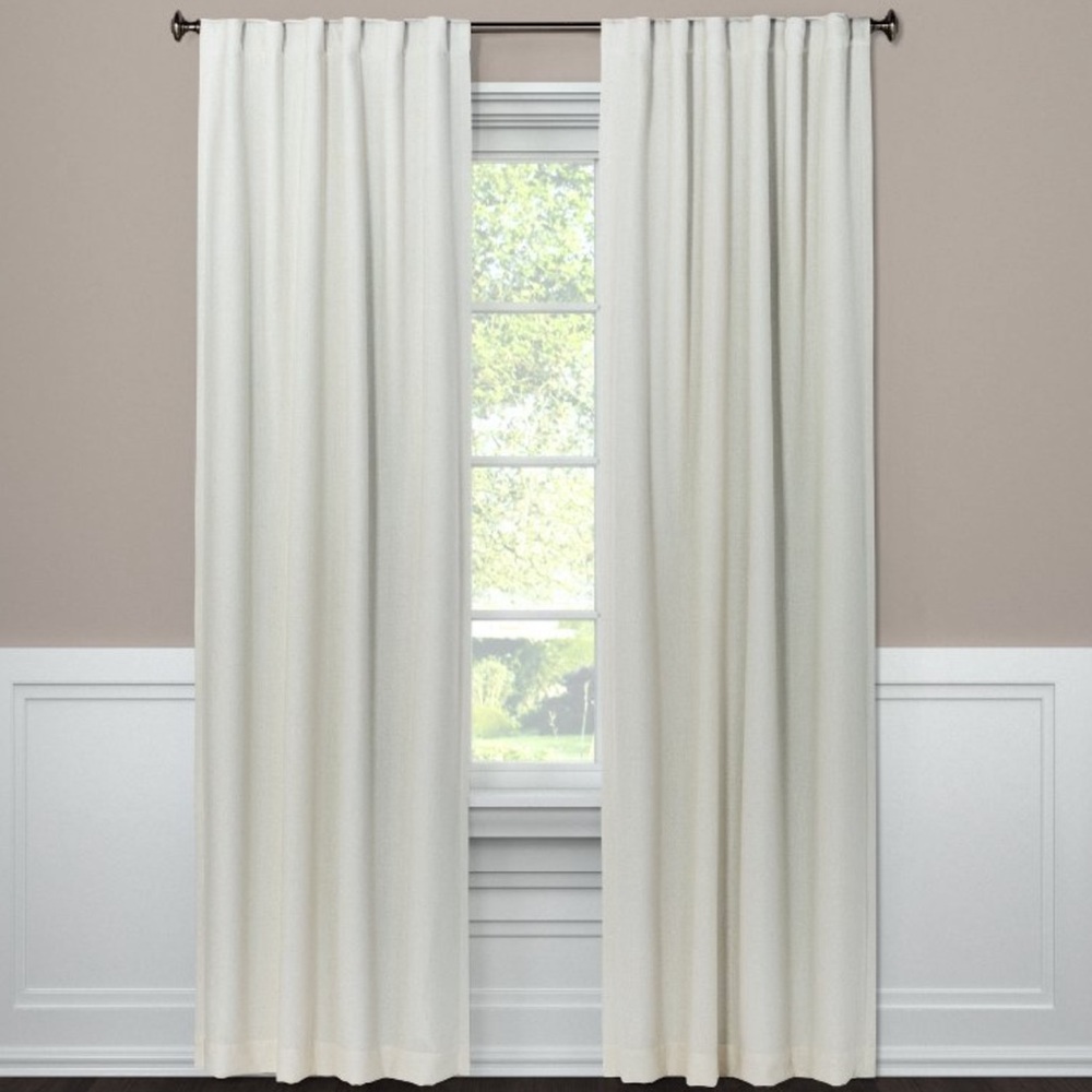 ONE NWT 108Lx50W Threshold Linen Aruba Blackout Curtain Panel in Sour Cream